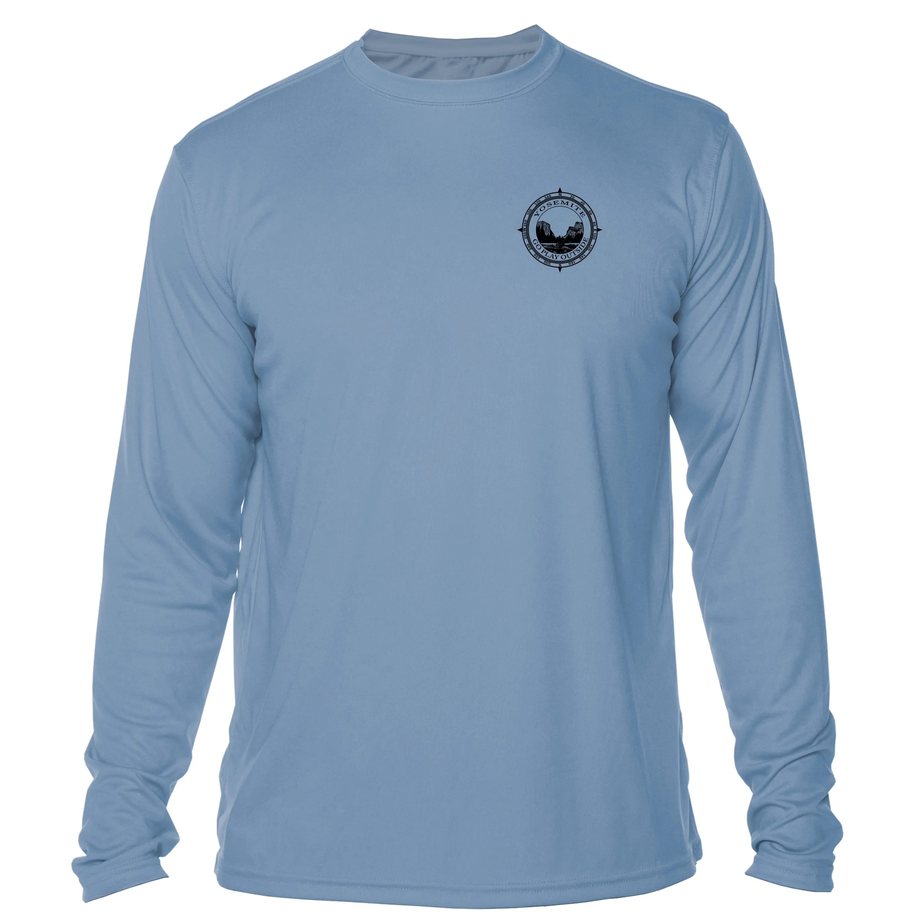 Retro Compass Yosemite National Park Microfiber Long Sleeve T-Shirt