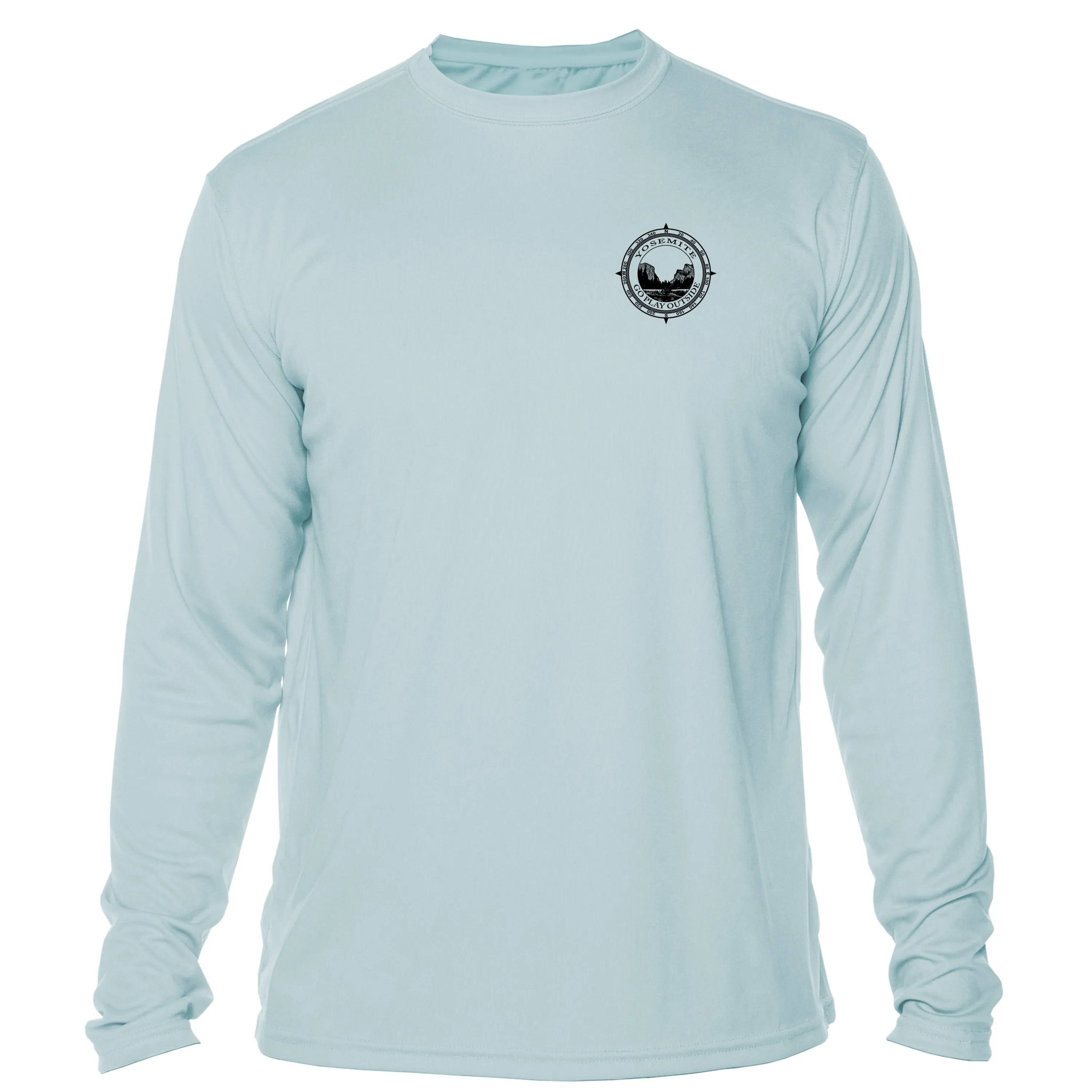 Retro Compass Yosemite National Park Microfiber Long Sleeve T-Shirt