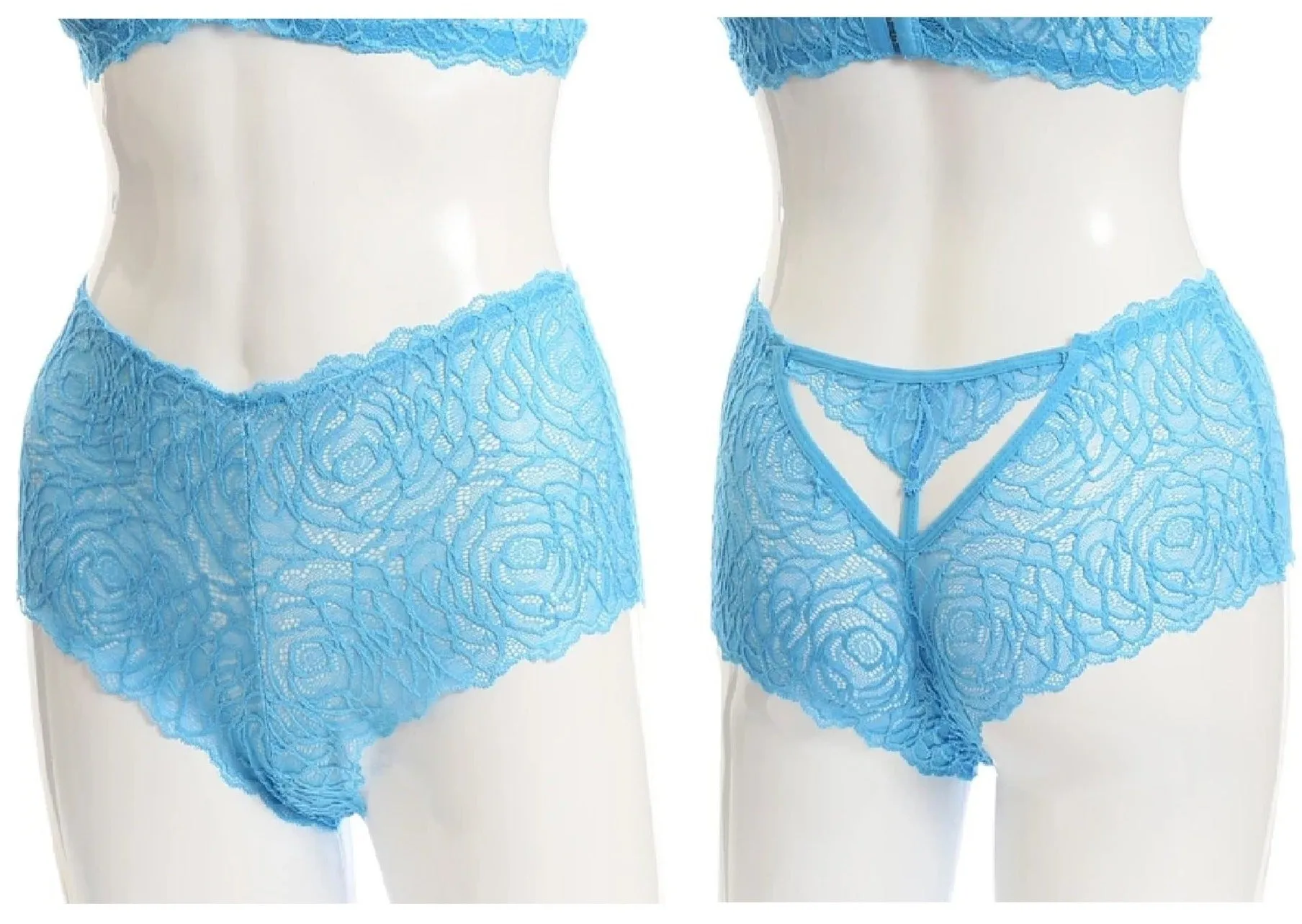 Scalloped & Sheer Lace Boyshort Panties