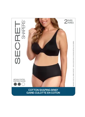 SECRET SHAPERS® Cotton Shaping Brief - 2 Pairs