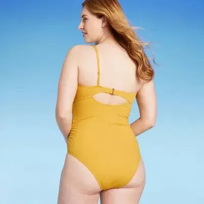 Shade & Shore Women's One Piece Swimsuit Asymmetric One Shoulder Swimwear