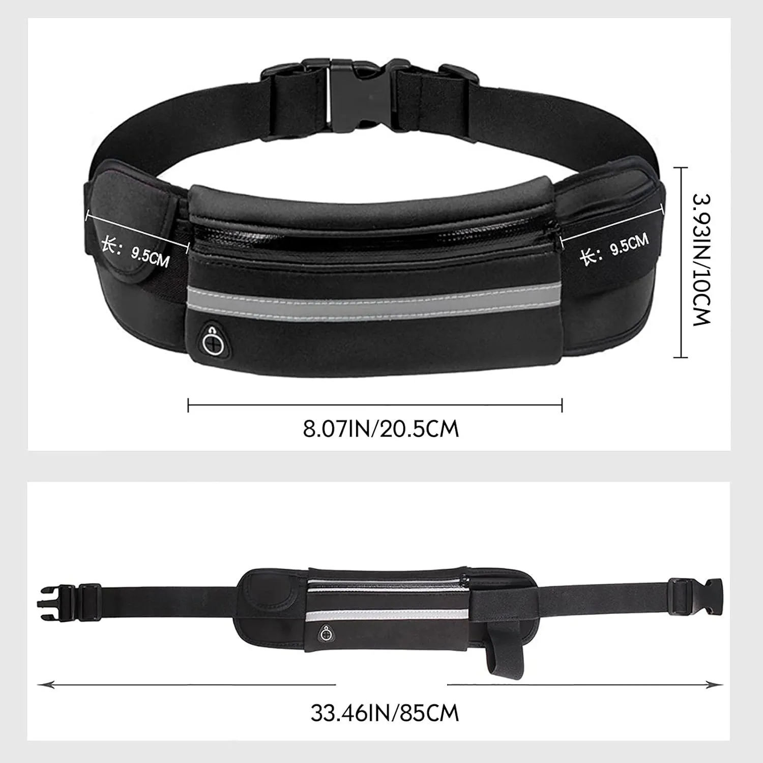 Slim Running Belt, Waterproof Fanny Pack for Men,Phone Holder for Running,Reflective Waist Bag for Men,Runners Belt Pouch,Money Belt,Waist Pack for Running Camping Workout Travel