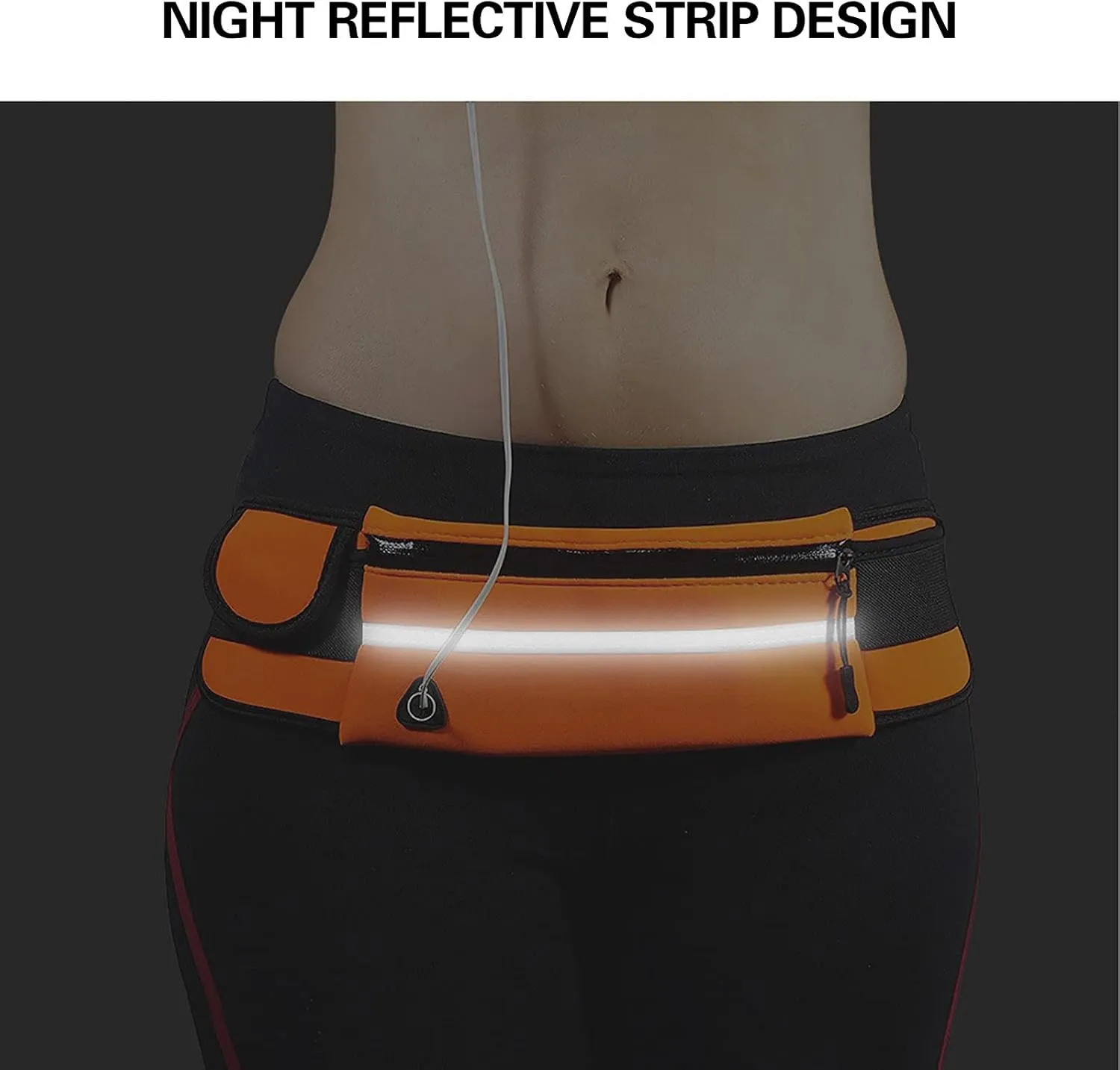Slim Running Belt, Waterproof Fanny Pack for Men,Phone Holder for Running,Reflective Waist Bag for Men,Runners Belt Pouch,Money Belt,Waist Pack for Running Camping Workout Travel