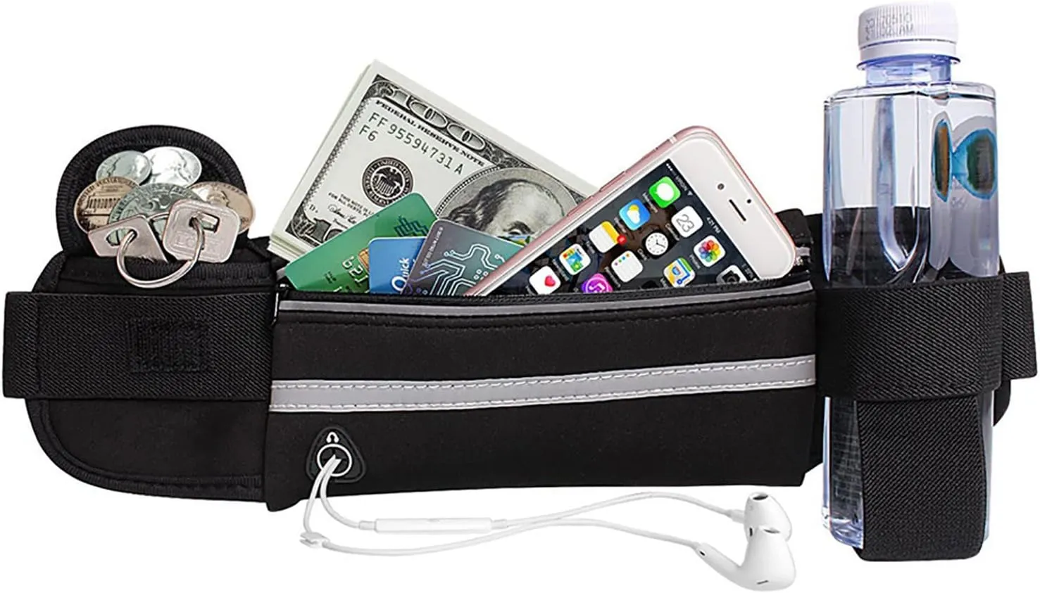 Slim Running Belt, Waterproof Fanny Pack for Men,Phone Holder for Running,Reflective Waist Bag for Men,Runners Belt Pouch,Money Belt,Waist Pack for Running Camping Workout Travel