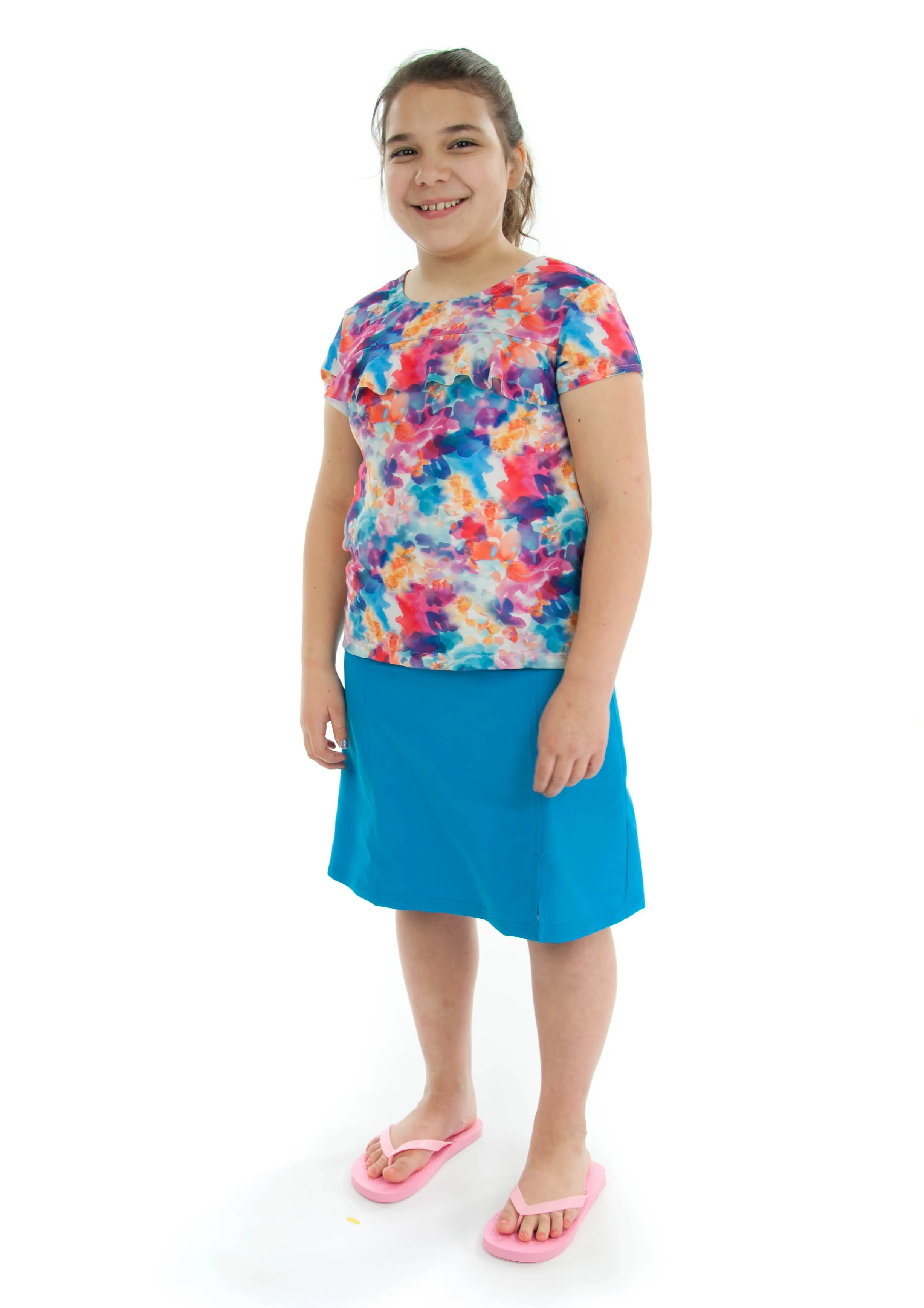 Swim Flare Skort / Girls Plus Size