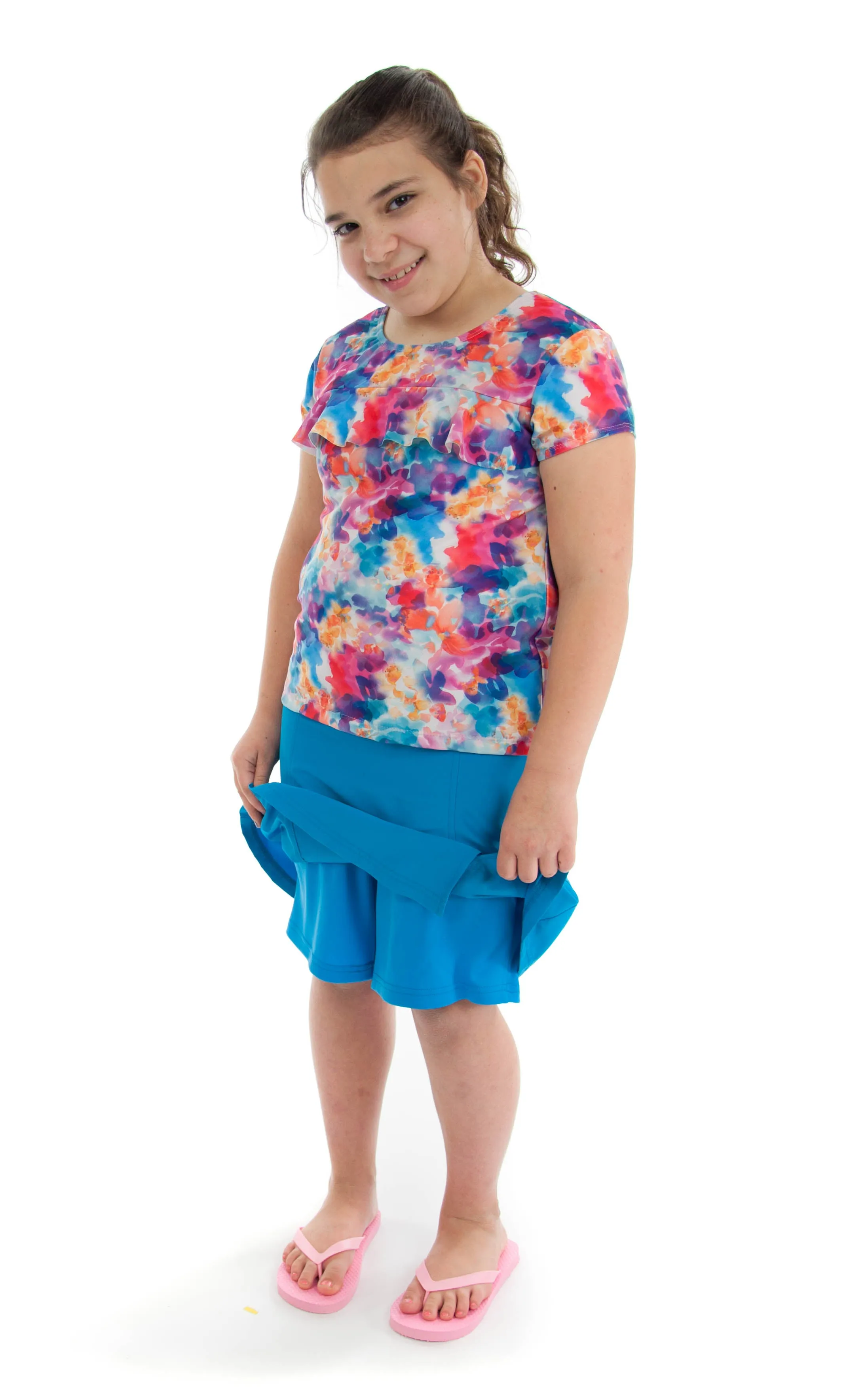 Swim Flare Skort / Girls Plus Size