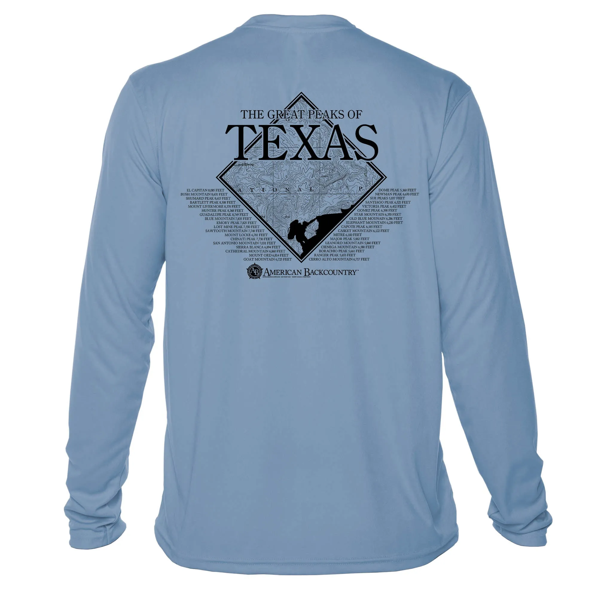 Texas Diamond Topo Long Sleeve Microfiber Men's T-Shirt