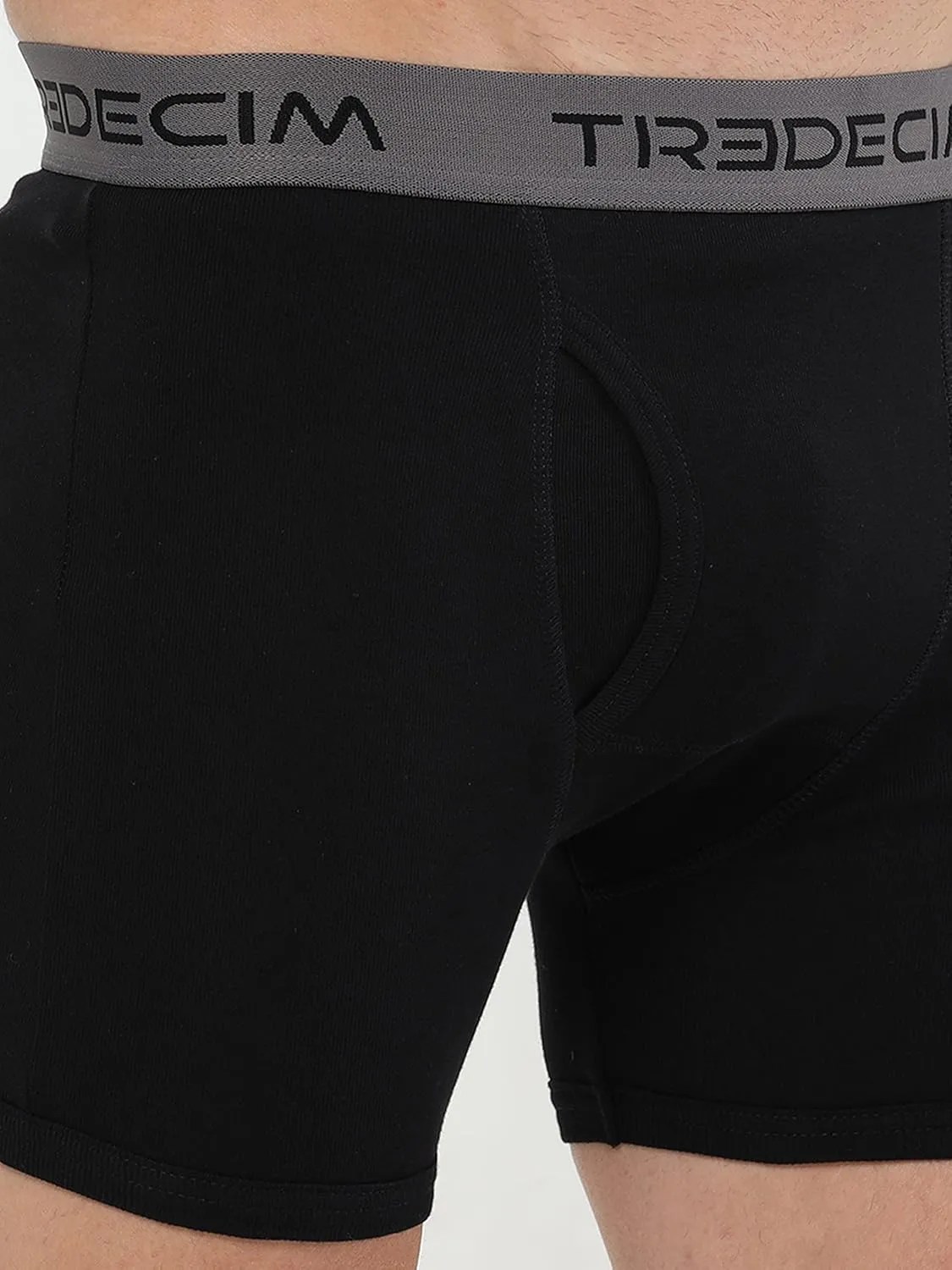TREDECIM Men's 100% Organic Cotton Rib Boxers Briefs Underwear 3-Pack
