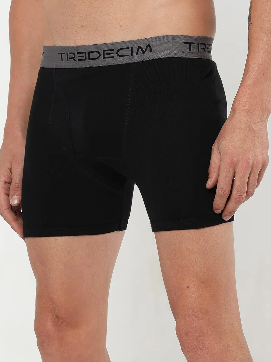 TREDECIM Men's 100% Organic Cotton Rib Boxers Briefs Underwear 3-Pack