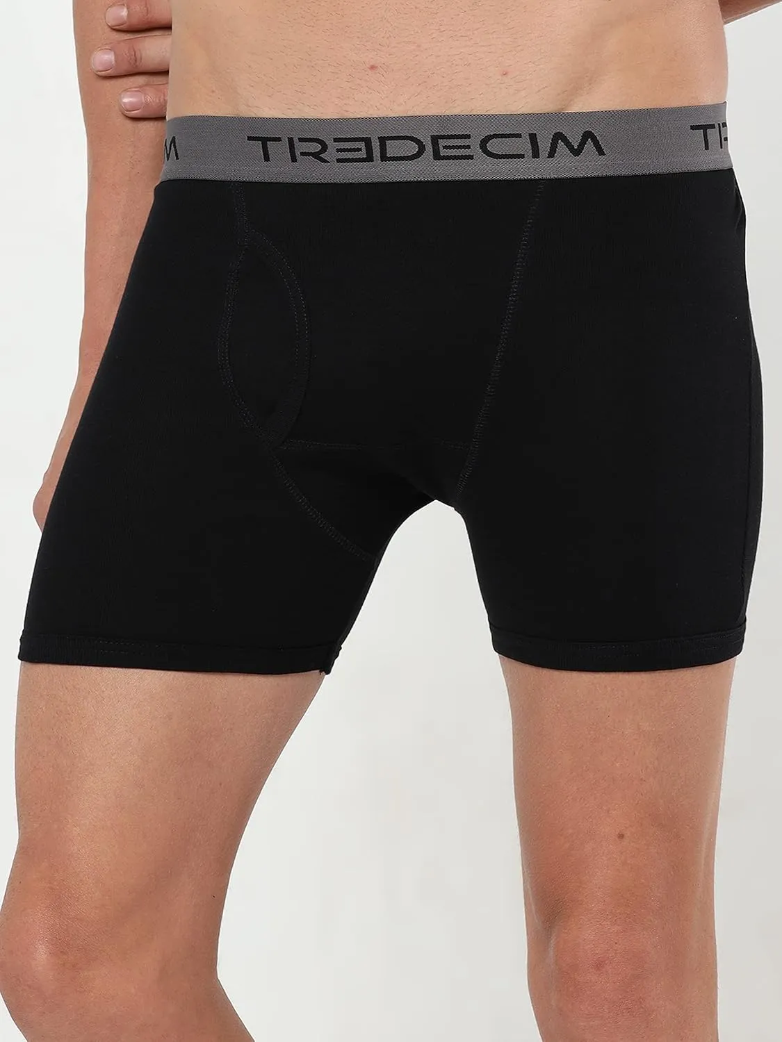 TREDECIM Men's 100% Organic Cotton Rib Boxers Briefs Underwear 3-Pack