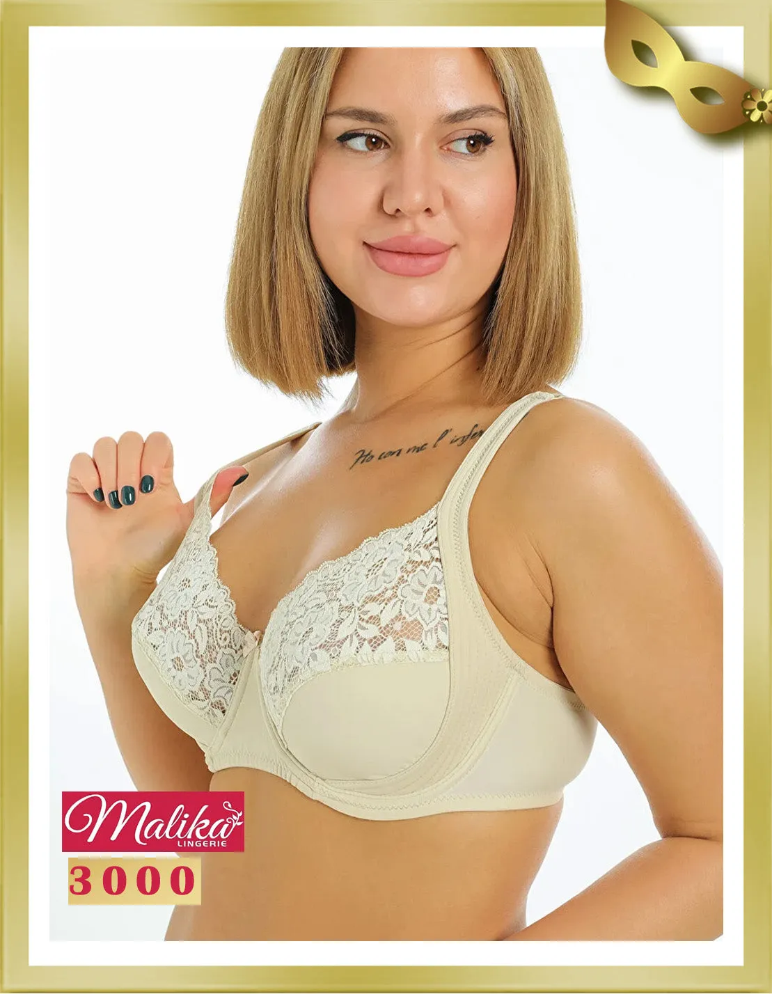 Underwire Lace Minimizer Bra 3000