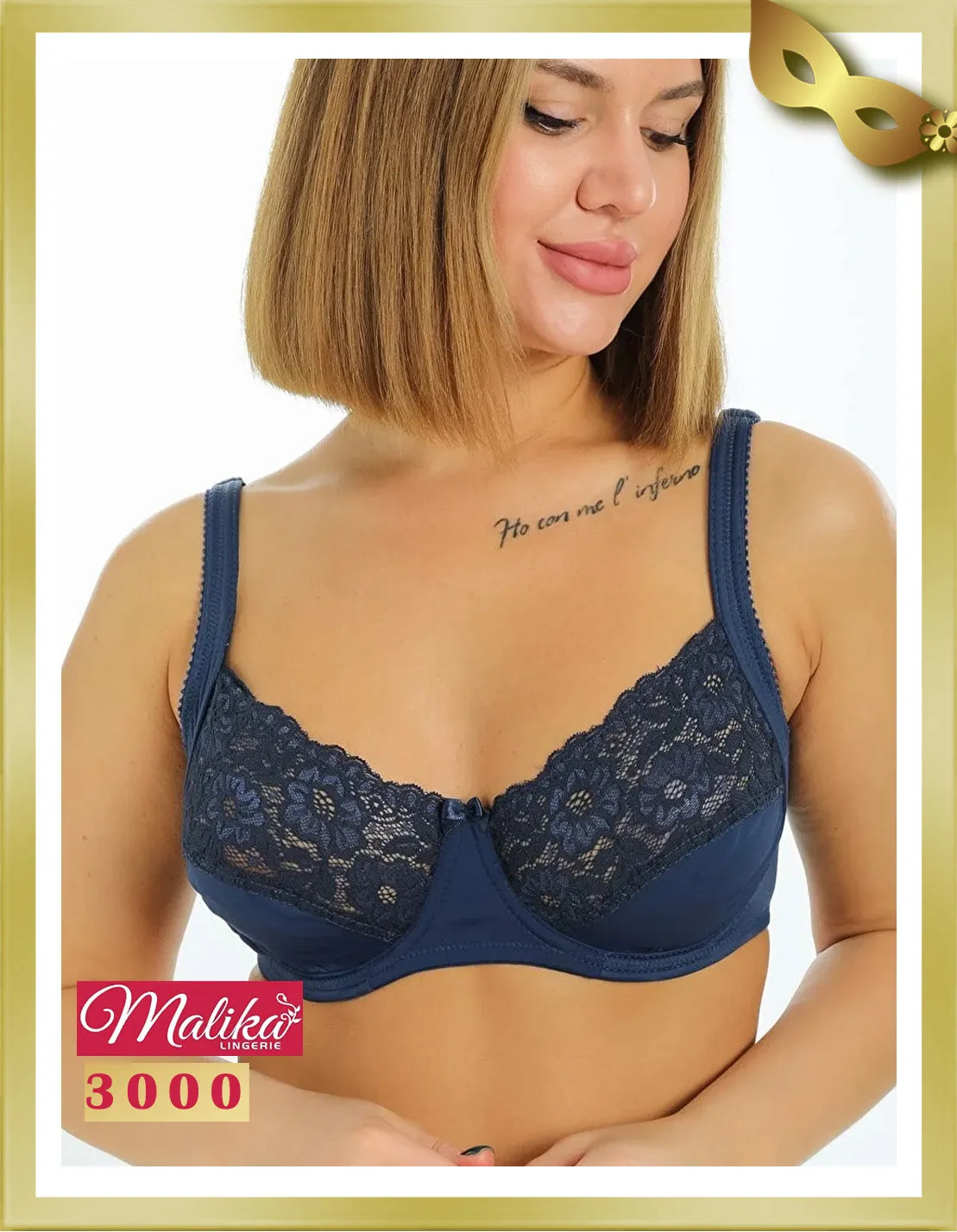 Underwire Lace Minimizer Bra 3000