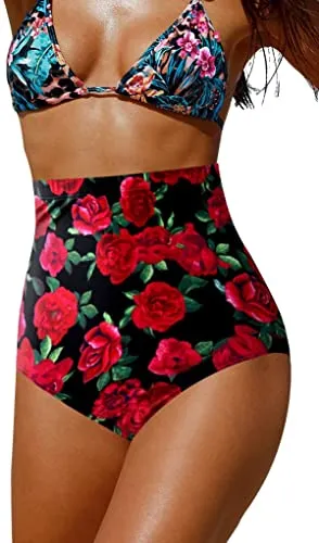 Upopby High-Waisted Belly Control Bikini Bottom