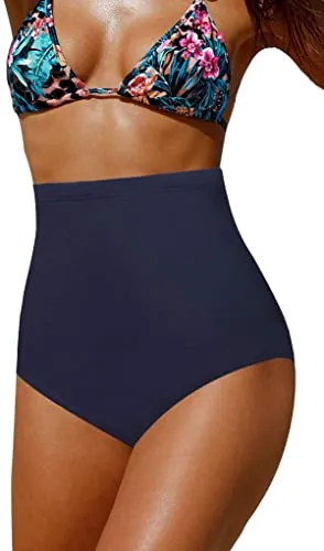 Upopby High-Waisted Belly Control Bikini Bottom