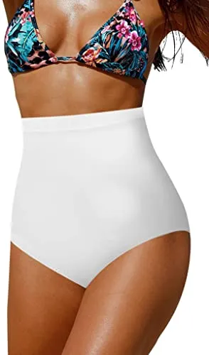 Upopby High-Waisted Belly Control Bikini Bottom