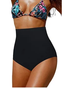 Upopby High-Waisted Belly Control Bikini Bottom
