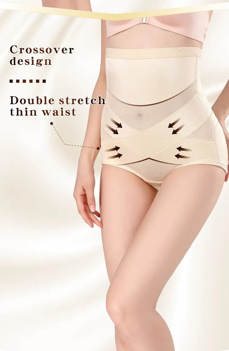 Women Butt Lifter Shapewear Hi-Waist Double Tummy Control Panty Waist Trainer Body Shaper(Bulk 3 Sets)
