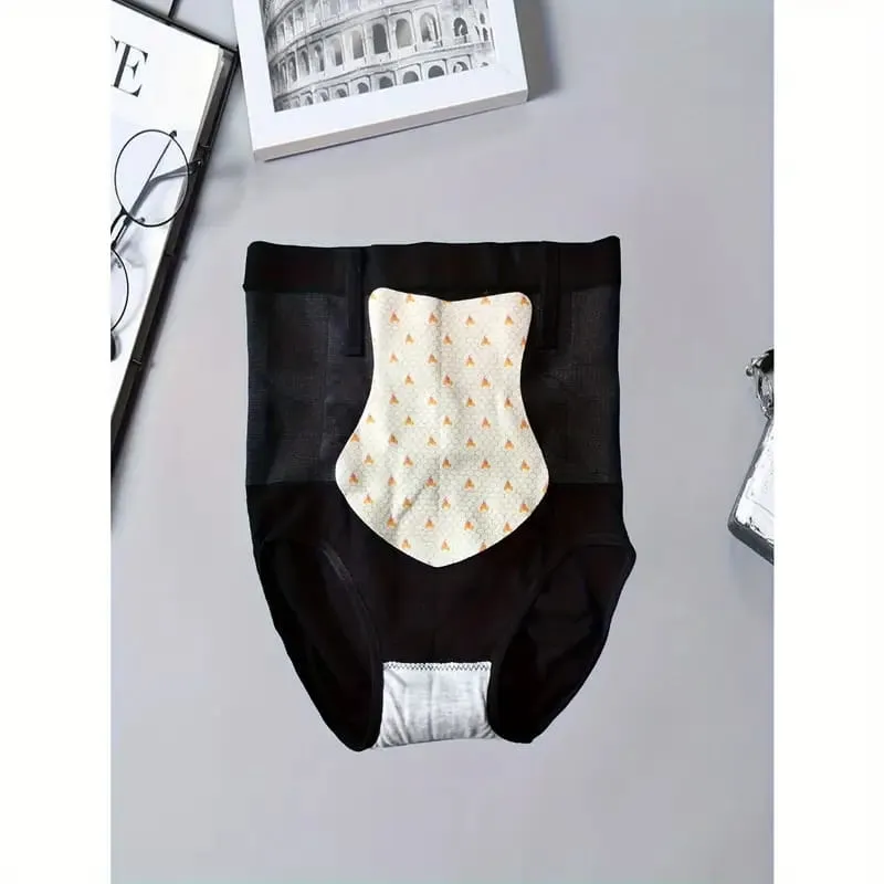 Women's High Waist Tummy Control, Hip Lift, Warmth Briefs, Nylon/Spandex Blend, Opaque, Solid Color   472975