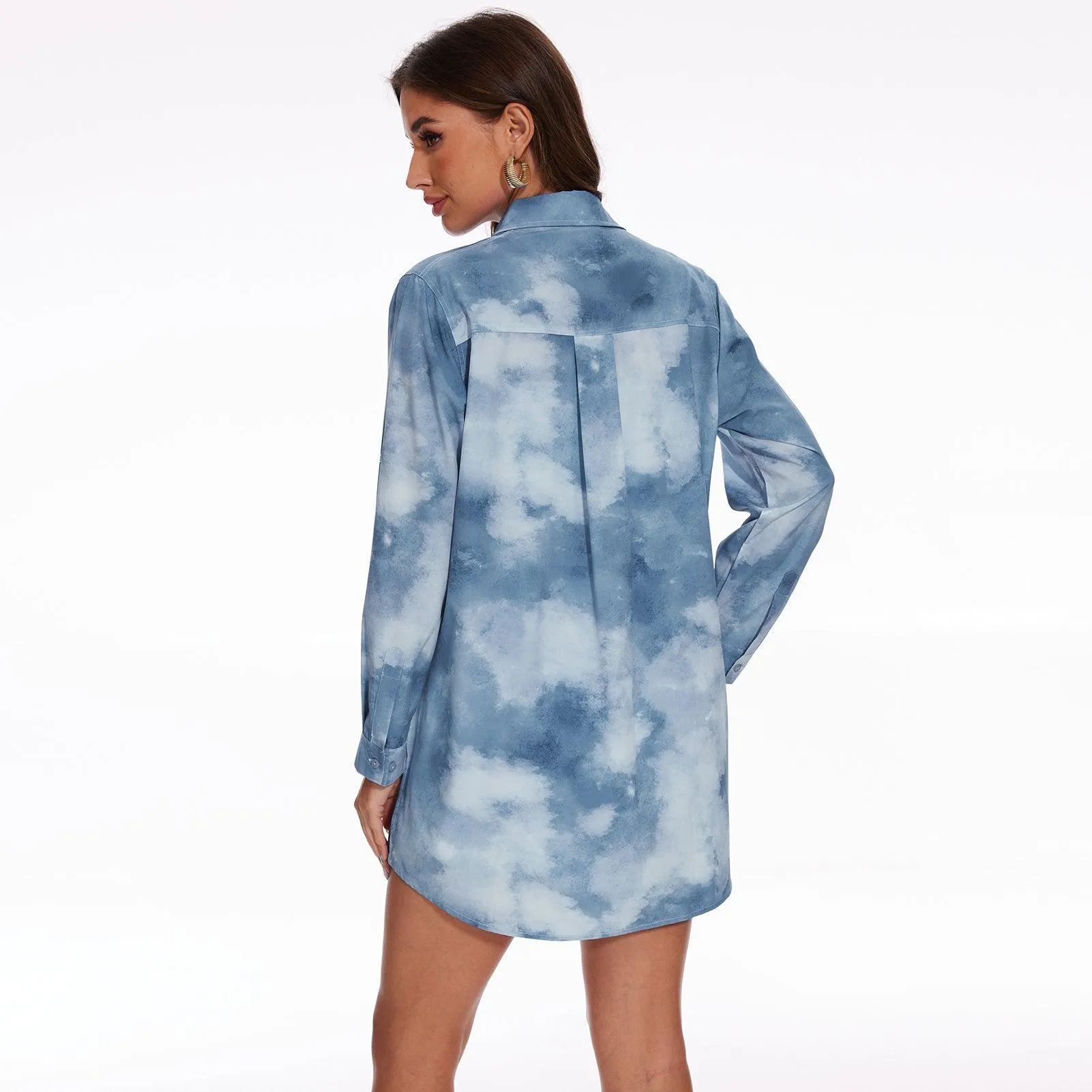 Women's UPF 50  Long Sleeve Button Down Shirt Dress LB16W