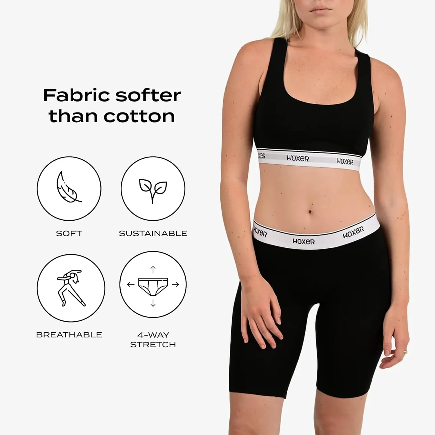Woxer Womens Boxers - Biker 9" Boy Shorts Underwear for Women - Boxers for Women, Womens Boxer Briefs & Briefs for Women